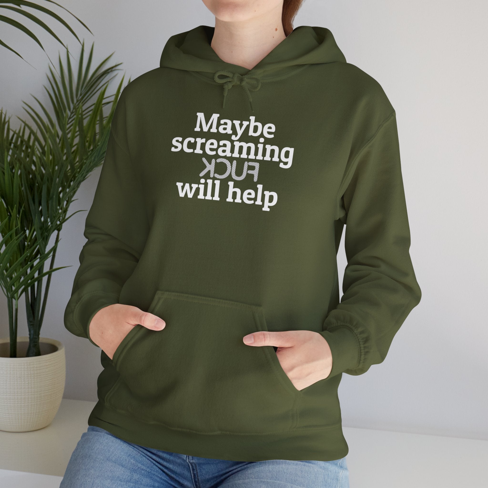 MAYBE SCREAMING KCUF WILL HELP Hoodie - Image 6