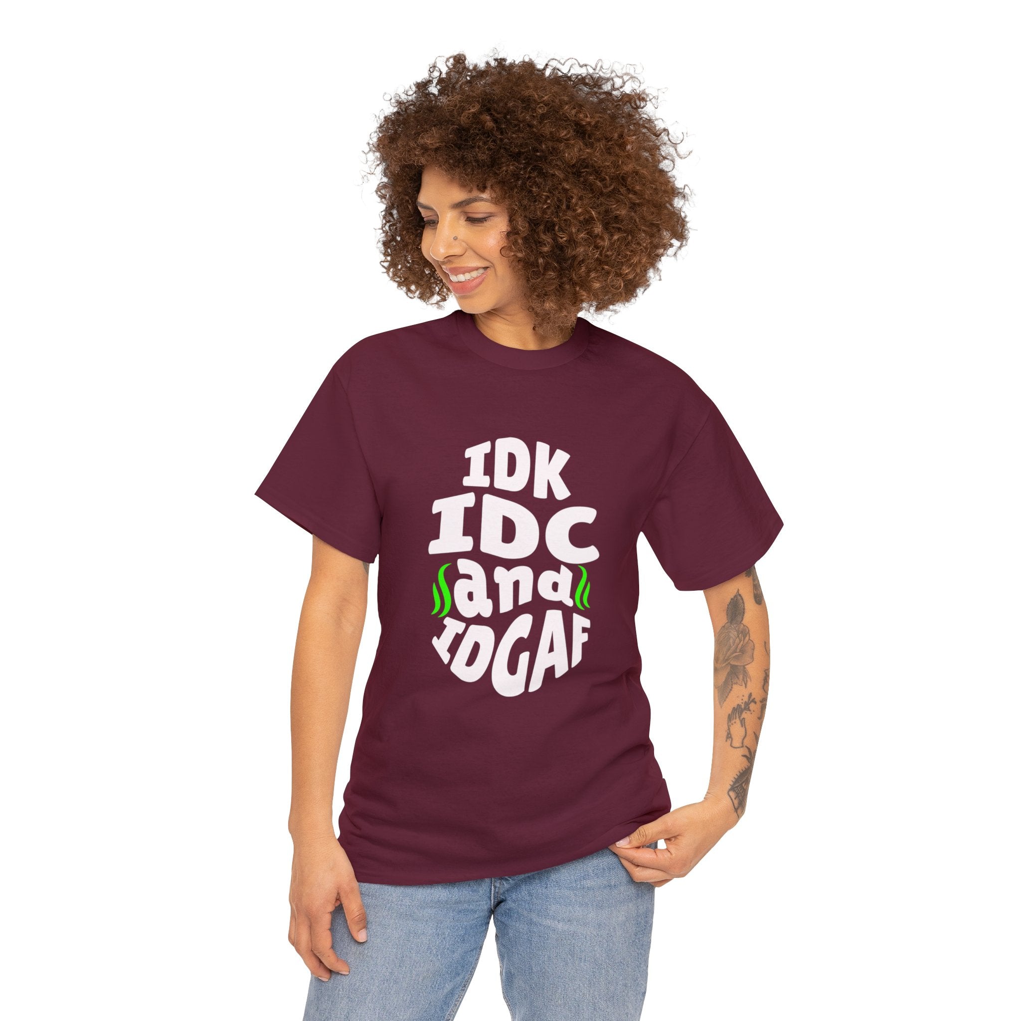 IDK, IDC, IDGAF Unisex Heavy Cotton Tee - Image 15