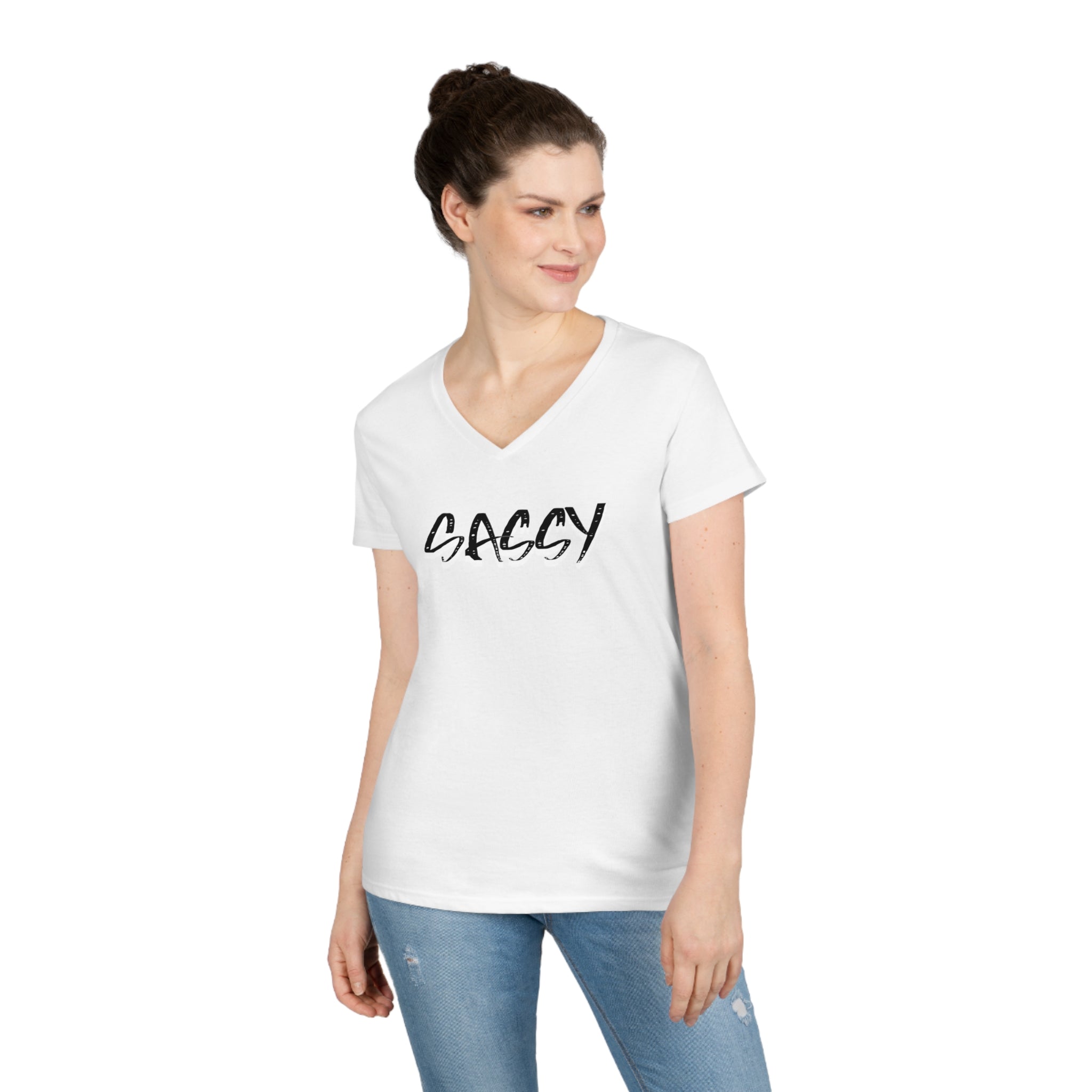 Sassy Ladies' V-Neck Tee - Image 2