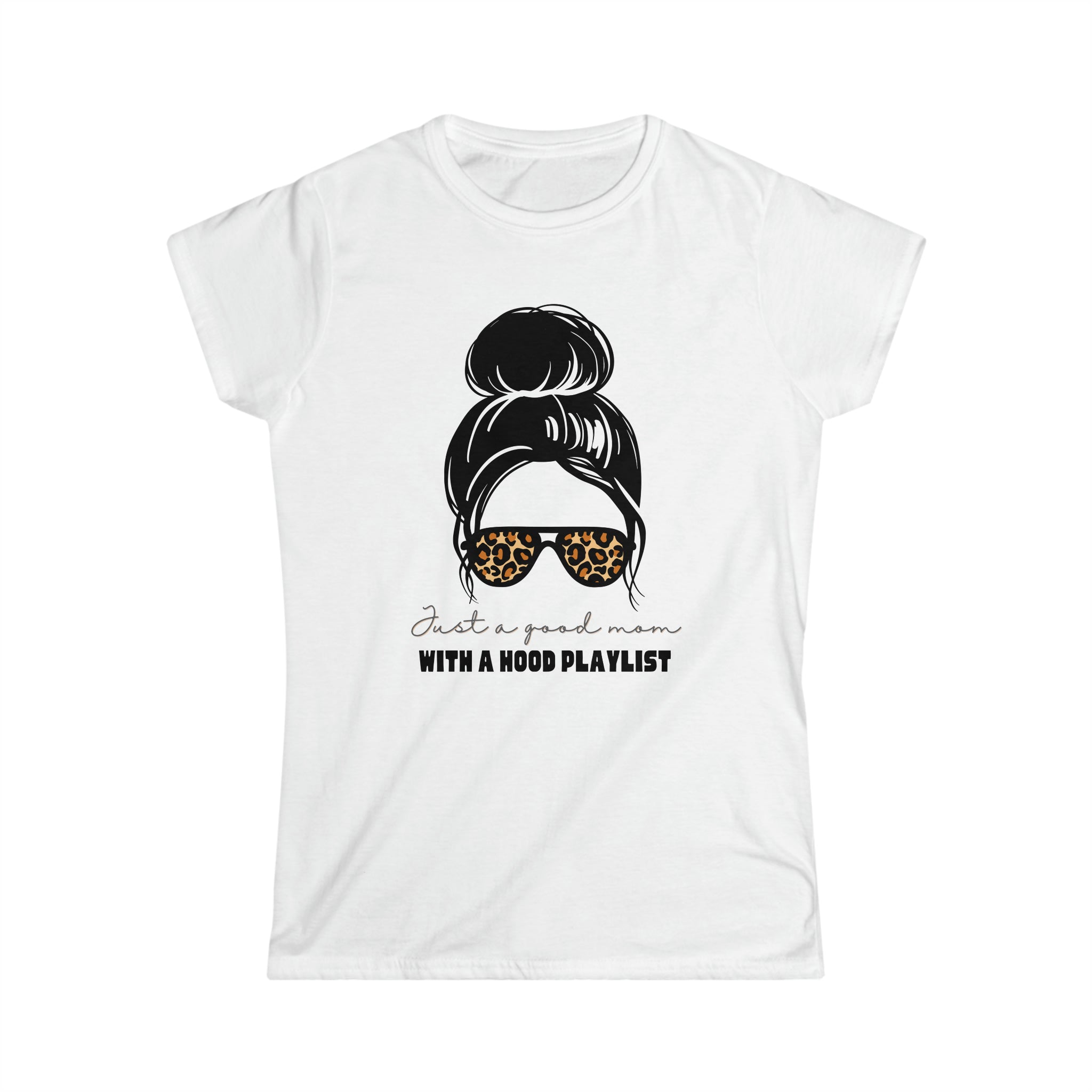 Mom Hood Playlist Women's Softstyle Tee - Image 1