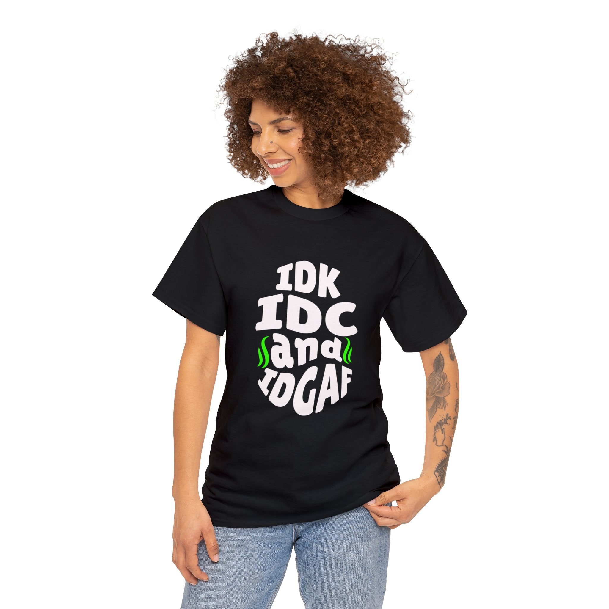 IDK, IDC, IDGAF Unisex Heavy Cotton Tee - Image 3