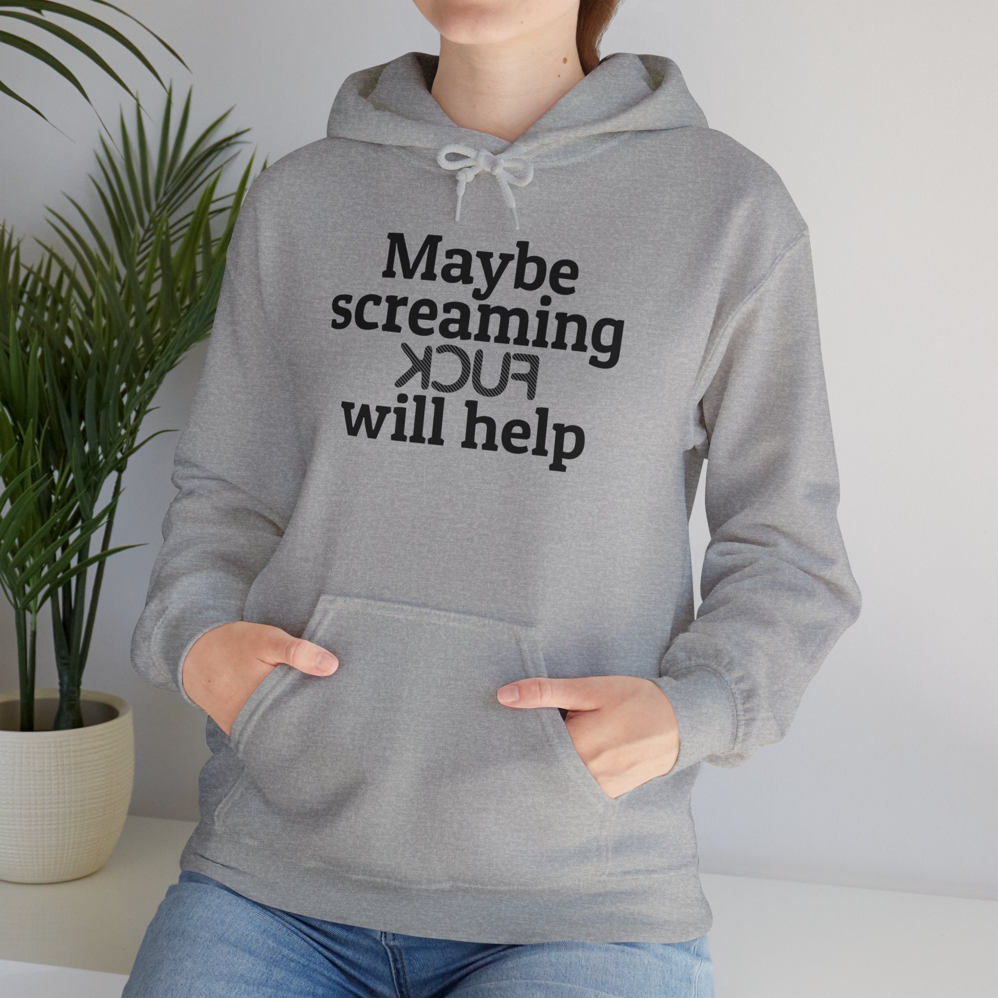 MAYBE SCREAMING KCUF WILL HELP Hoodie - Image 2