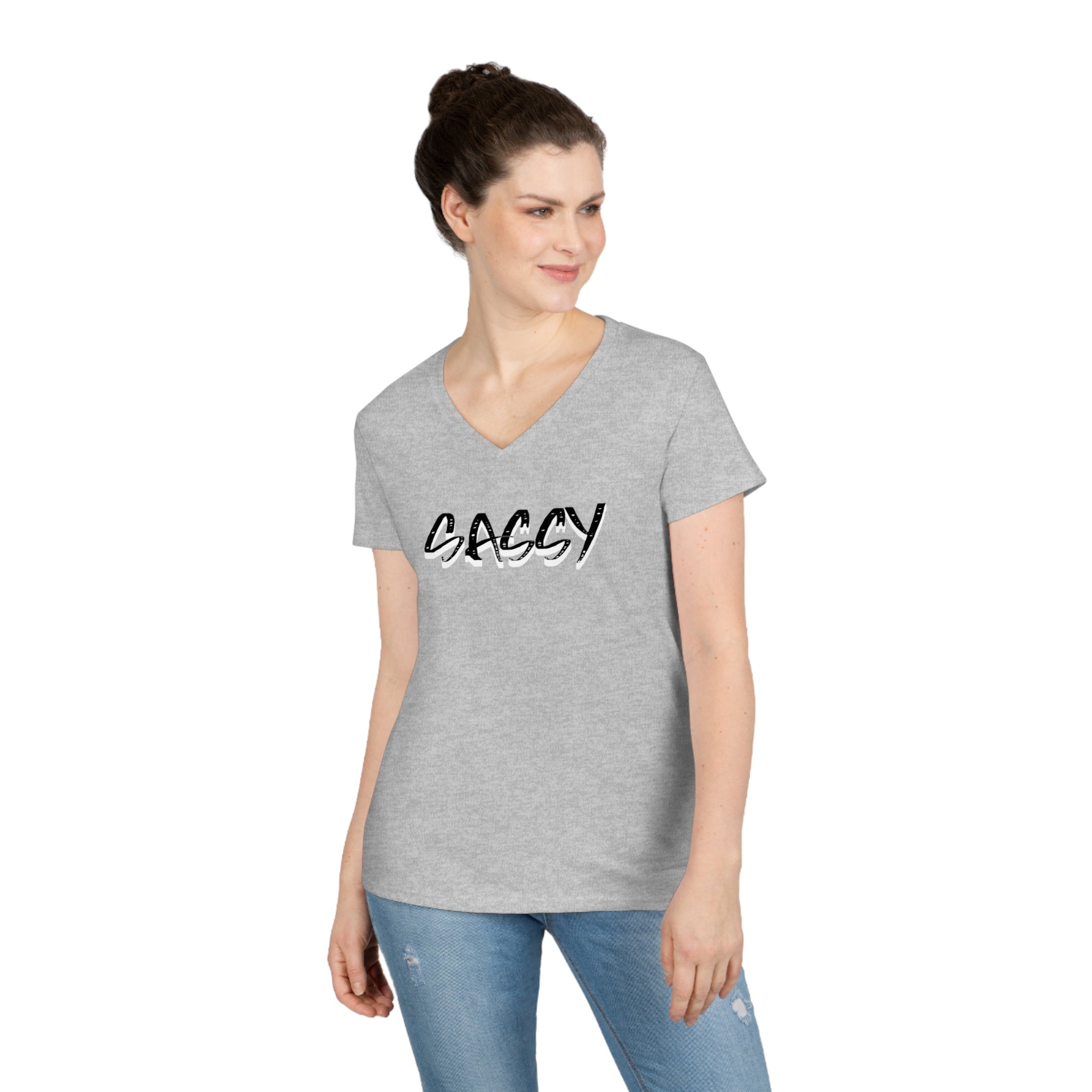 Sassy Ladies' V-Neck Tee - Image 3