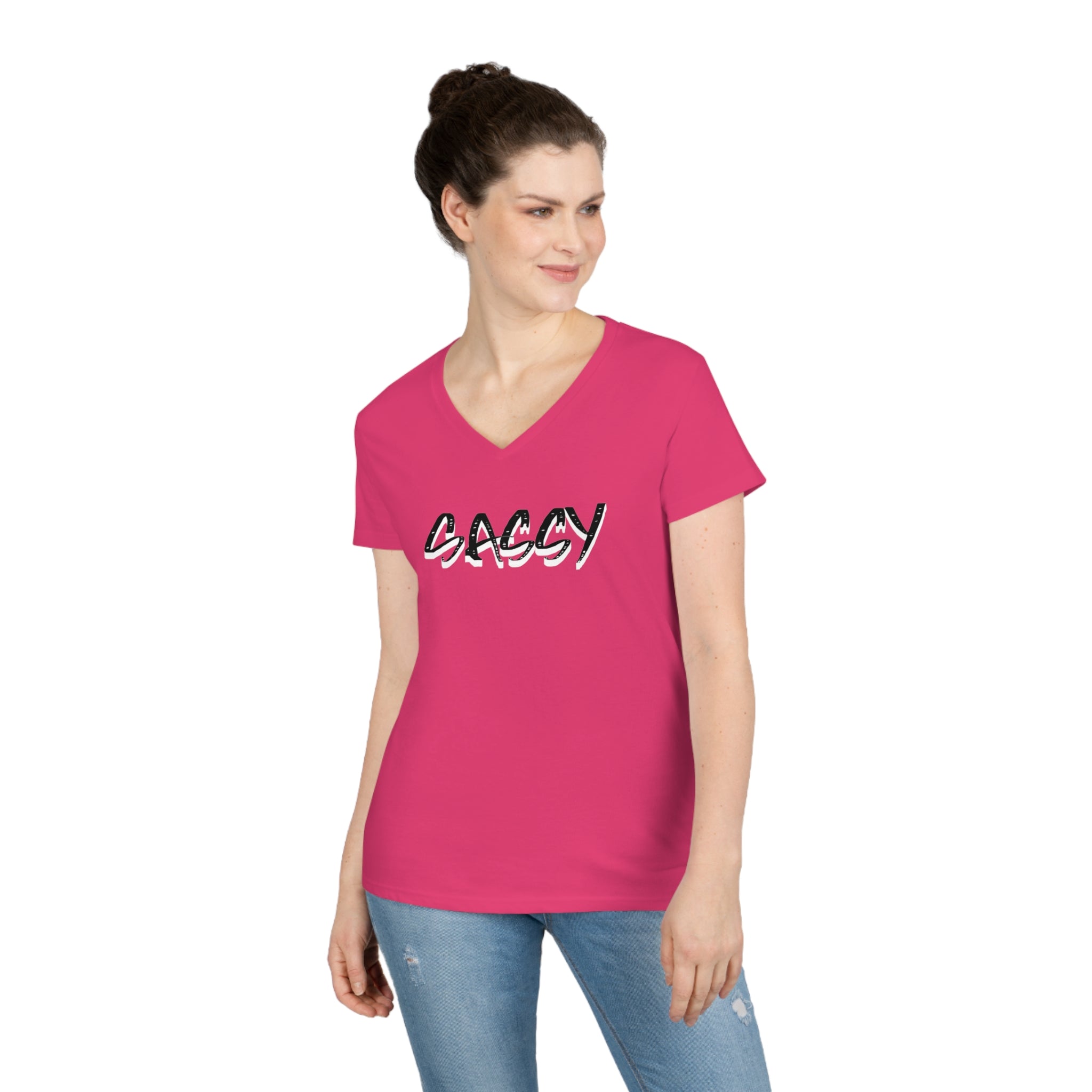 Sassy Ladies' V-Neck Tee - Image 1